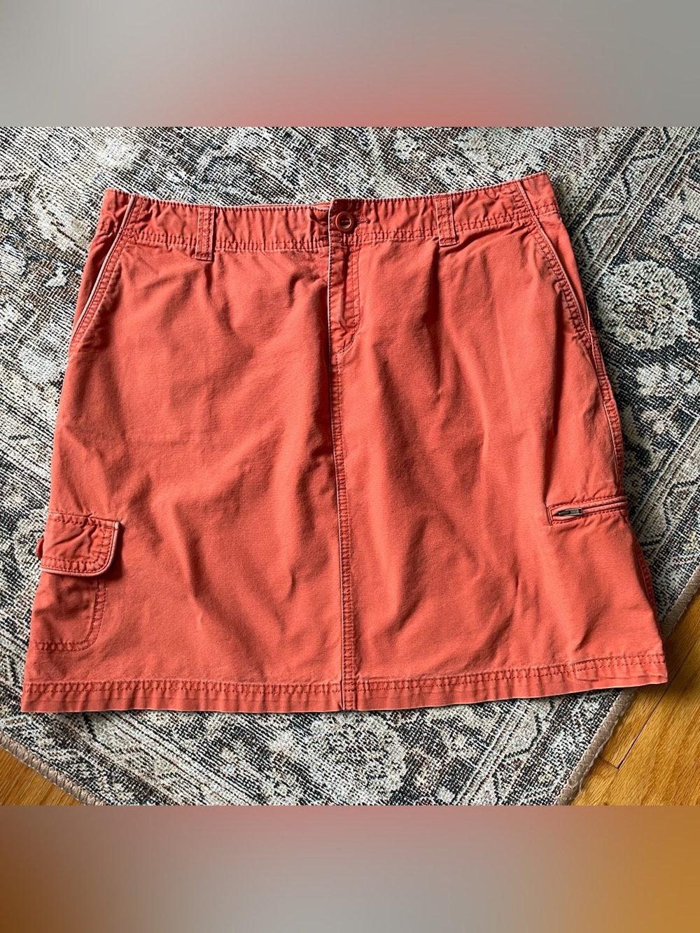 Eddie Bauer Orange Cargo Style Skirt - size 12